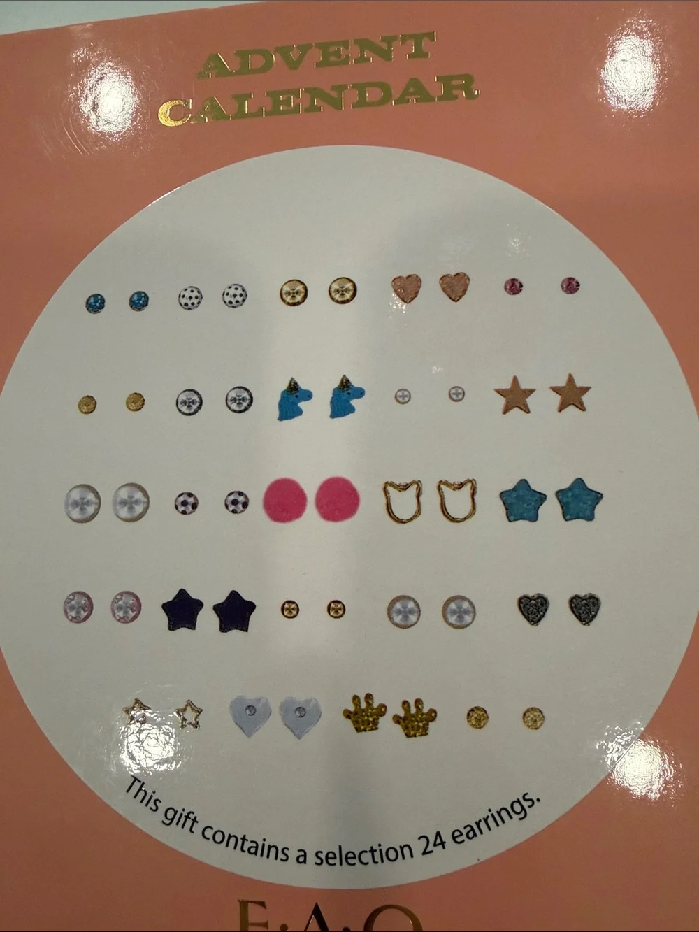 New FAO Schwarz Kids Advent Calendar 24 earring set